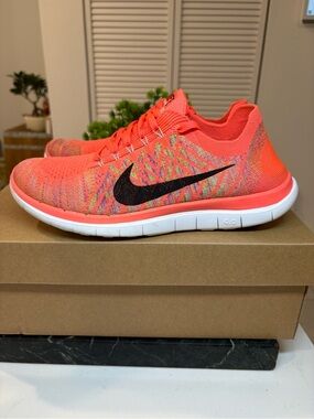 Nike Free Run 4.0 Flyknit 2014 Like New Ultra Rare Running Shoes Coral Sz 9.5